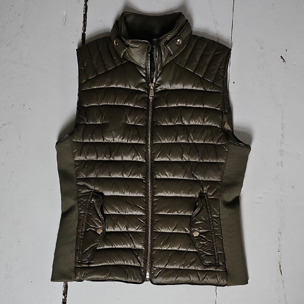 Olive Green Quilted Vest